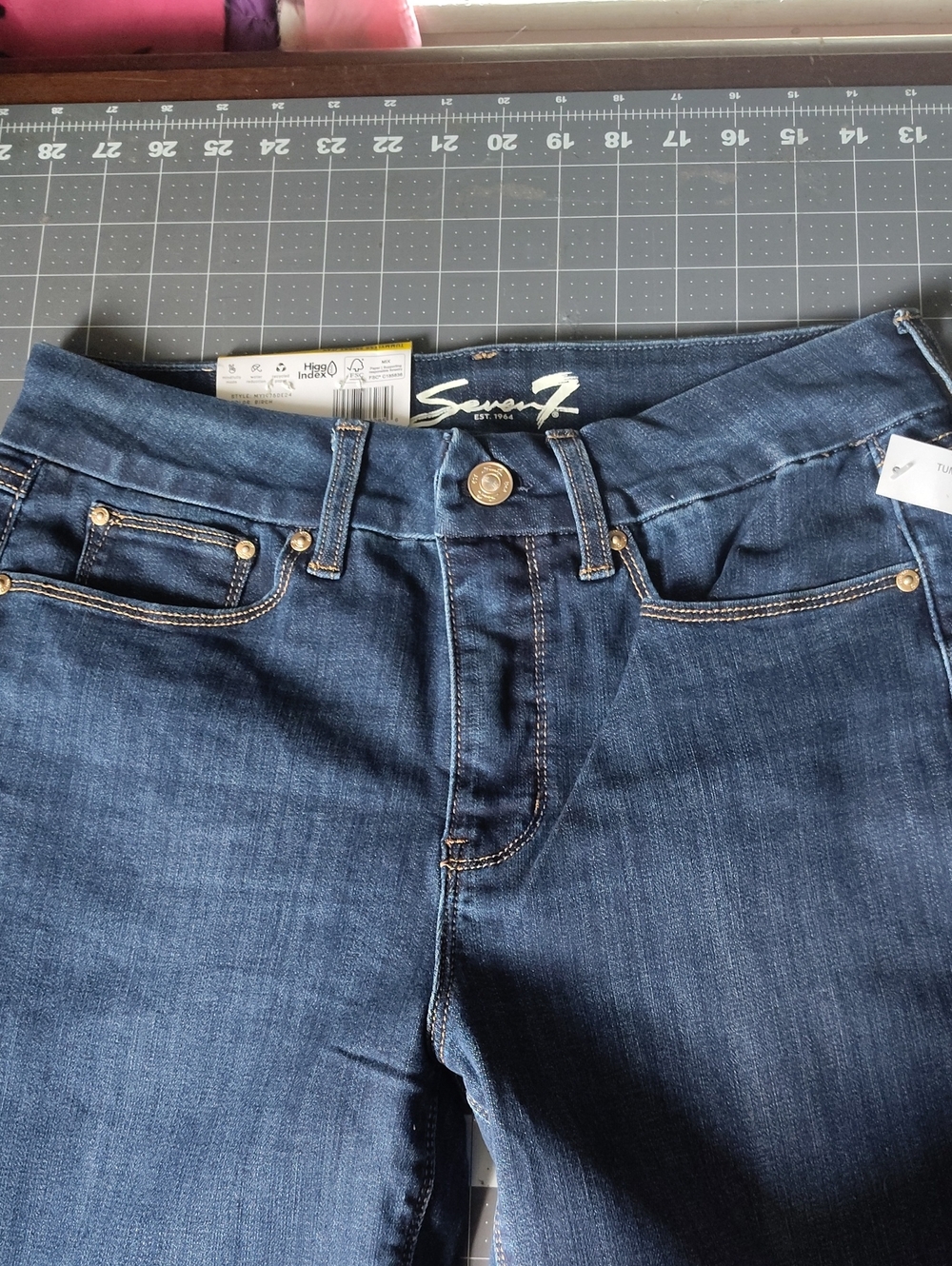Seven7 Women's Dark Blue Stretch Jeans
